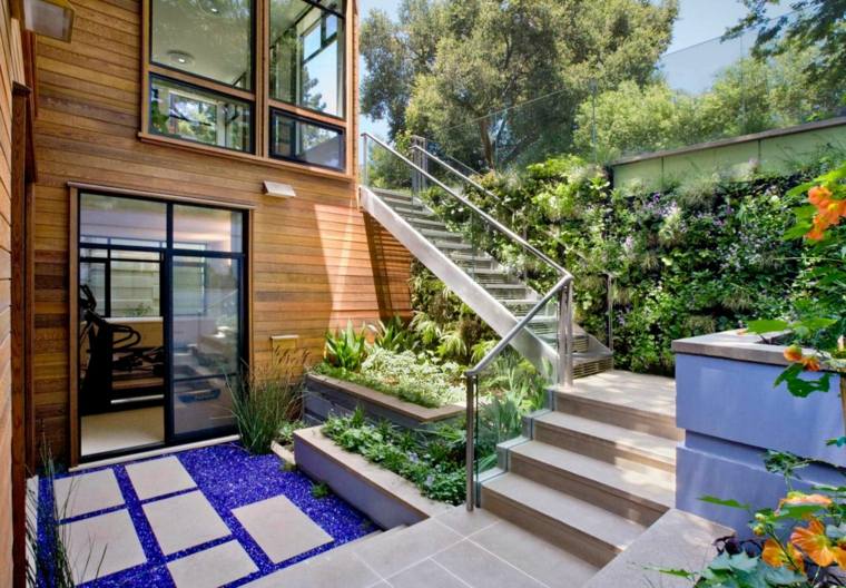 outdoor staircase contemporary design garden small house