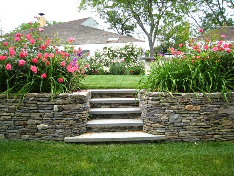 outdoor stairs landscaped garden terracing