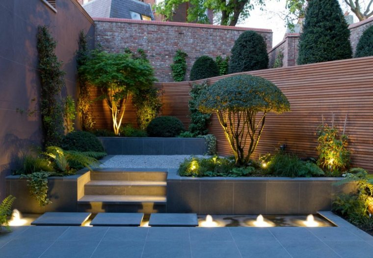 idea staircase garden outdoor esapce lighting