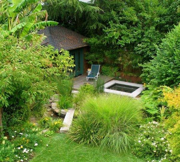 outdoor space japanese pool