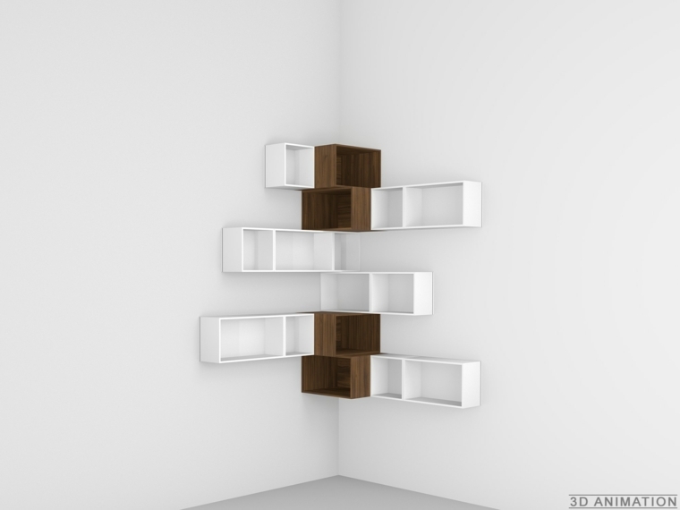 design modulære hylle tre ide interiør stue