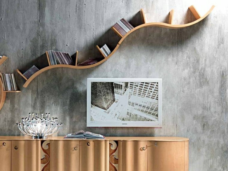 hyller tre design ide plassbesparende interiør moderne møbler tre
