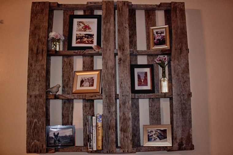 wooden pallet shelf entrance idea storage space modern frames