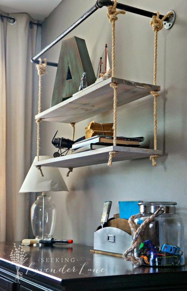 hanging shelf work space deco