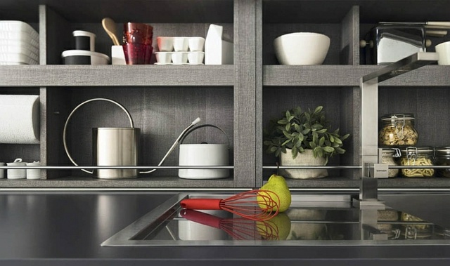 Italian modern kitchen shelves