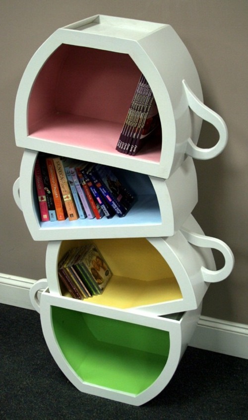 book shelves Teacups