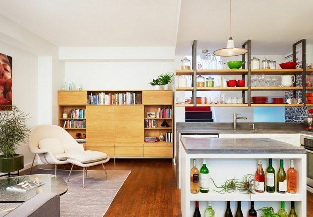 hanging shelves kitchen idea