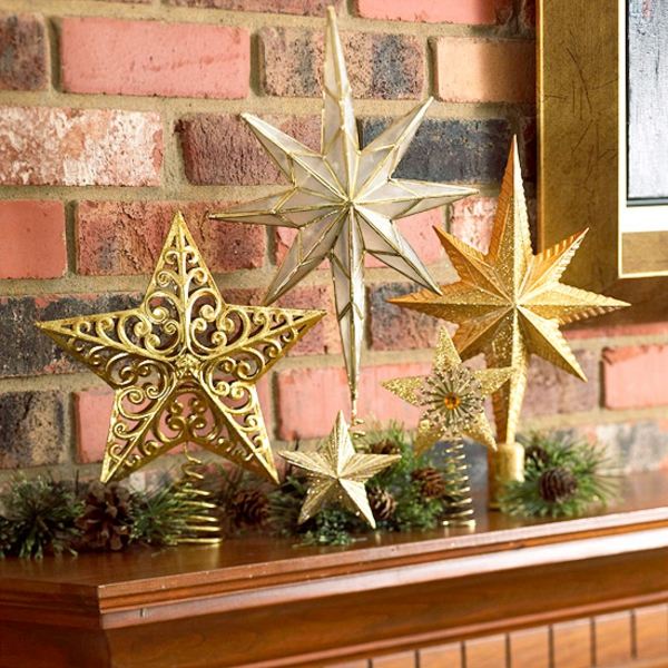 golden stars christmas arrangement