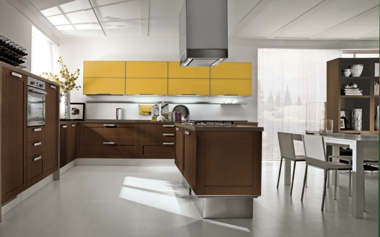 example of yellow kitchens