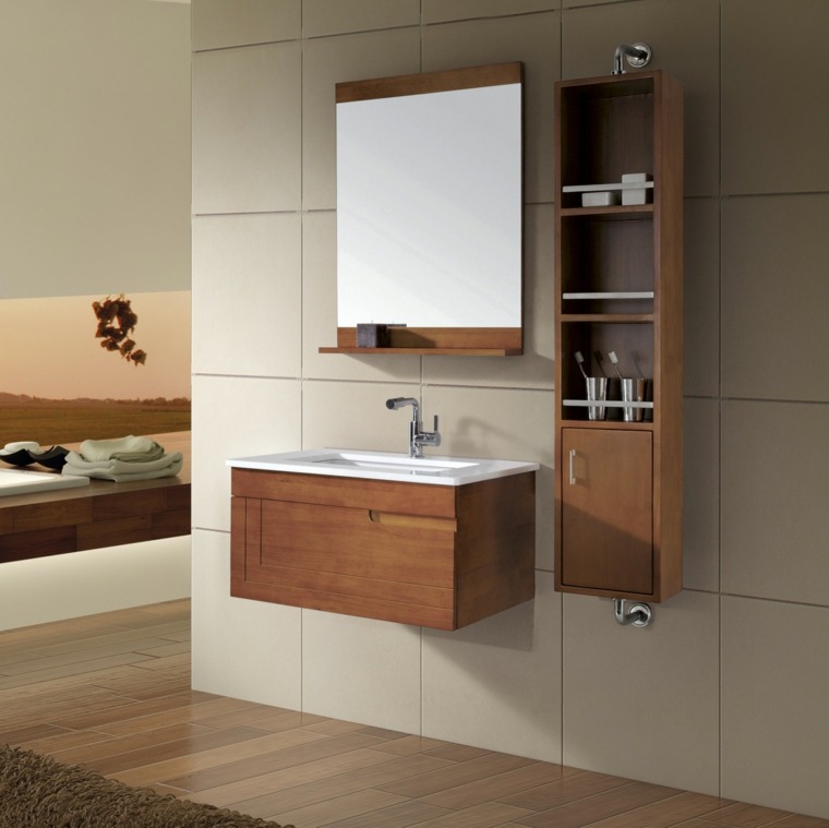 bathroom shallow wooden design furniture
