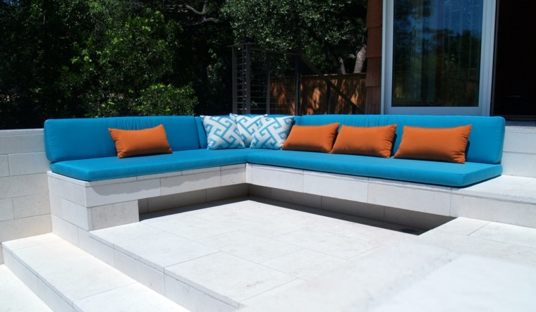 outdoor idea arrange living room sofa cushions orange blue