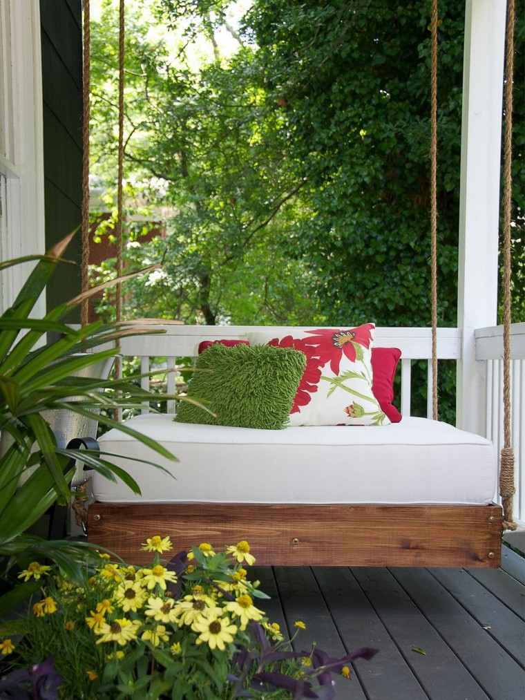 deco terrace cheap garden bench hanging wood idea cushions diy