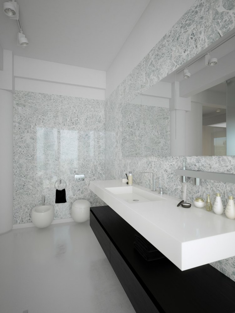 faience white bathroom design