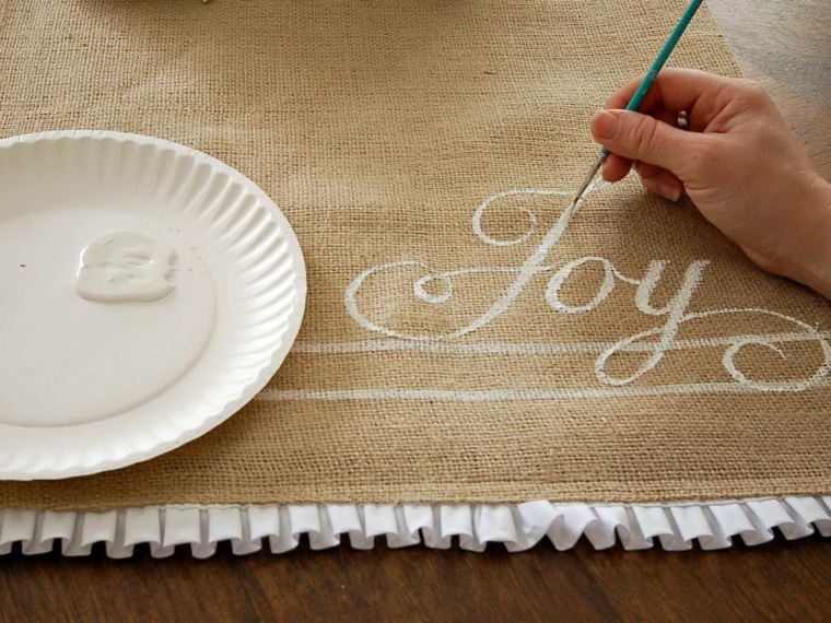 hva å gjøre i burlap deco bord christmas ide opplæring diy