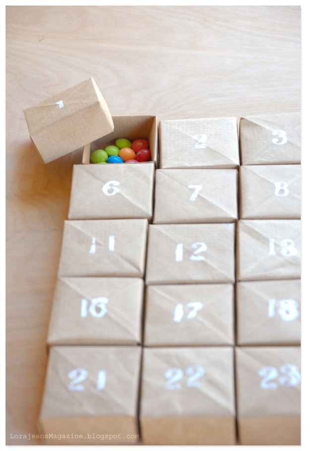 make-Advent-kalender-små bokser pappfigurer-hvitt-candy