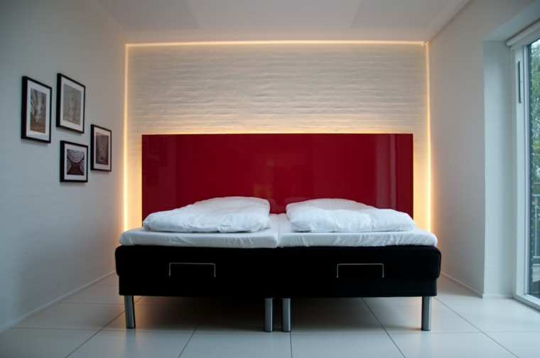 headboard deco red idea decor wall bedroom lighting integrated