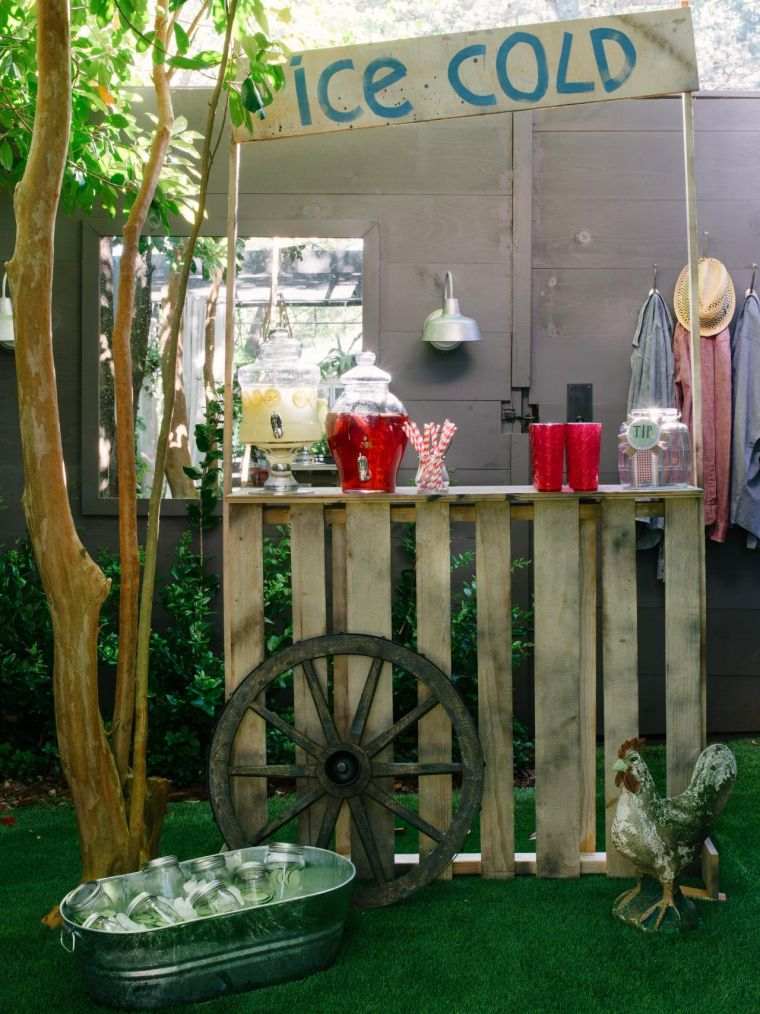 make an outdoor play area wood-child-bar-kitchen-outdoor