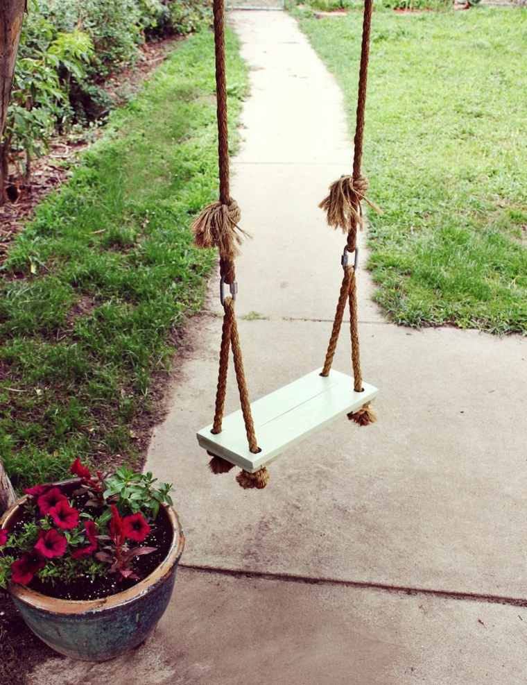 make a wooden swing idea DIY original garden child