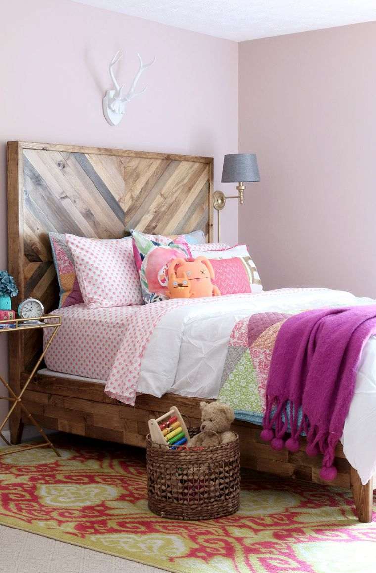 make a wooden headboard idee-diy-deco-bedroom-d'enfant