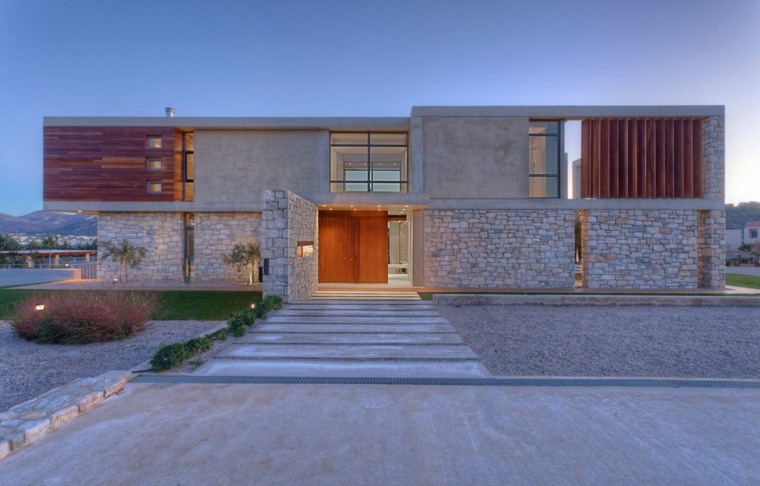 stone facade contemporary houses