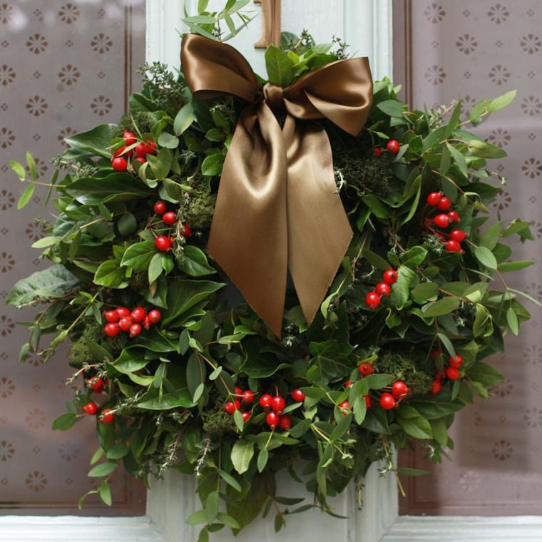 Make a christmas wreath leaves fruit christmas flower