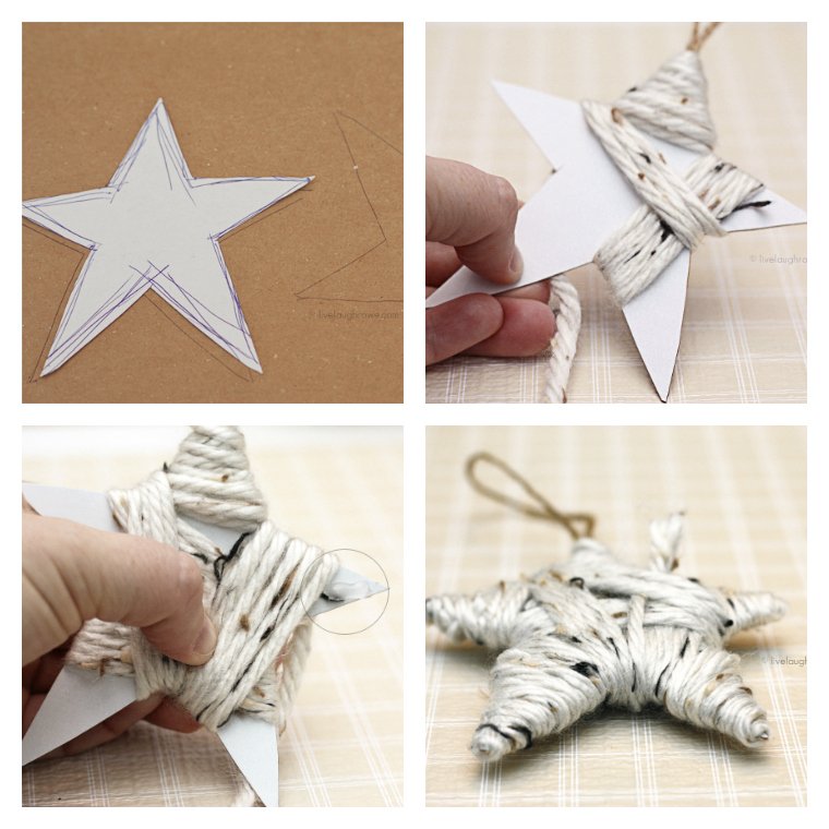 star christmas origami paper wool