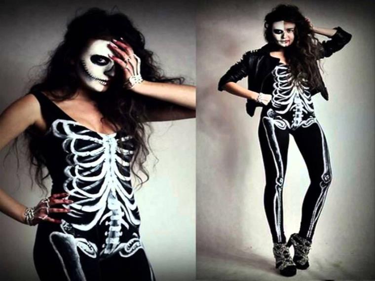 fashion-skeleton-costume make-up