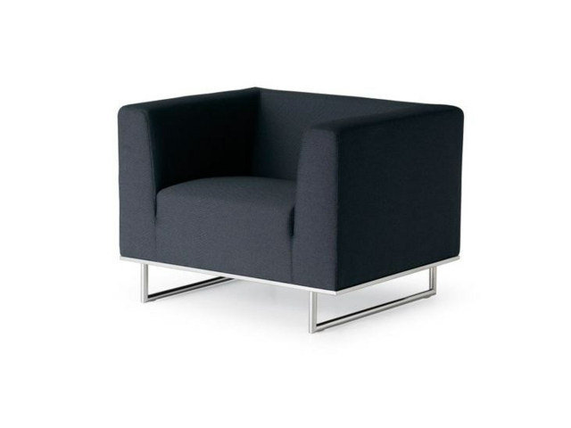 minimalist black design armchair by Fantoni