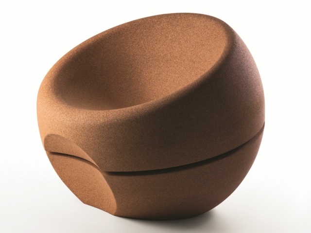 The sphere of Movecho as a copper pouf