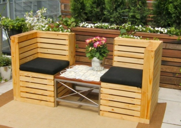 armchair in wooden pallet idea cheap wooden garden table