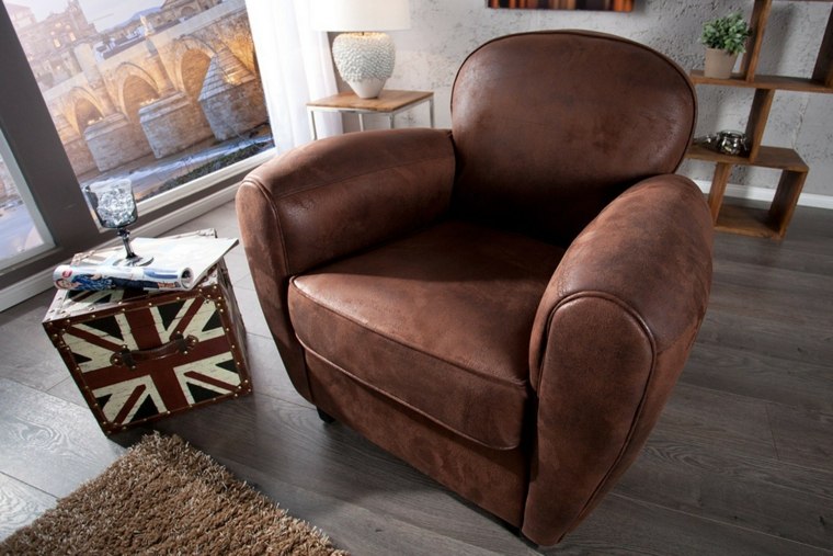 vintage armchair leather floor rug