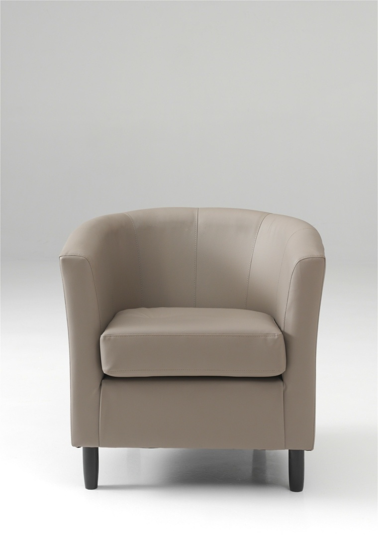 modern armchair beige cabriolet design leather cushion