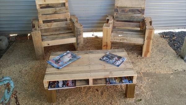 living room garden pallet wood armchair wooden idea coffee table