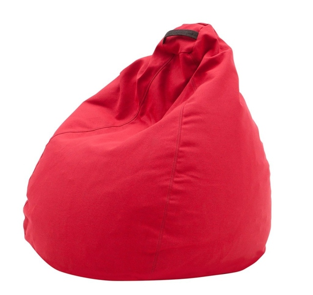 Red armchair as original esign living room furniture bag