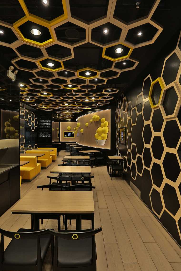 restaurant design modern idea interior false ceiling design table wood