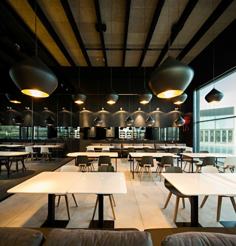 contemporary interior design restaurant fake ceiling the ubon restaurant kuwait modern suspended fixture