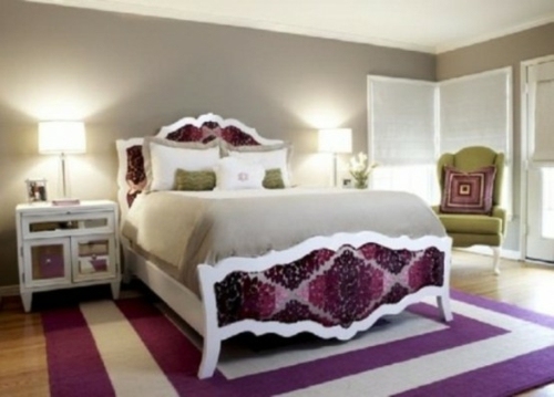 elegant feminine bedroom purple accents