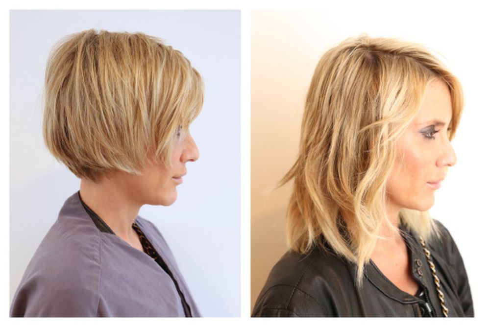 short blond hair woman transformation anh co