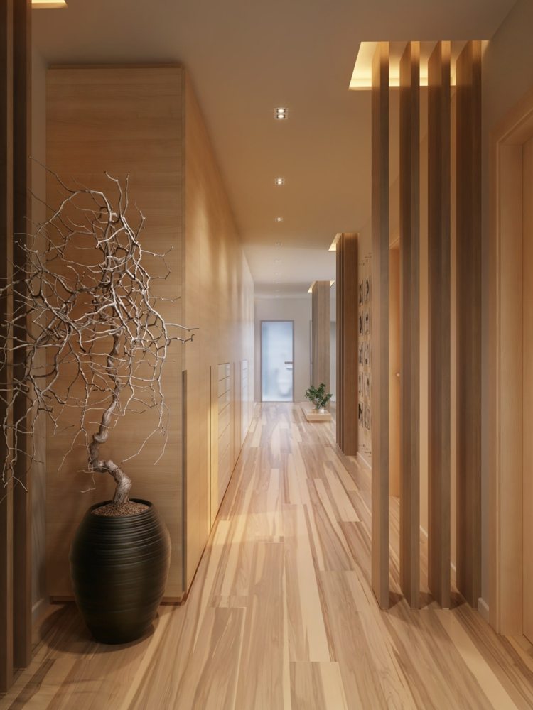 feng shui modern hallway wood