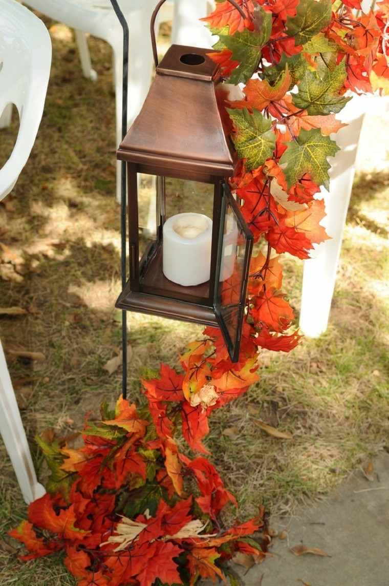 decorate outdoor space candles idea diy easy leaves dead