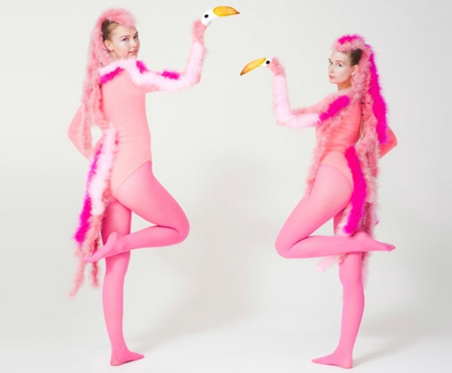 ideja kostum Halloween flamingo original kostum preoblečena Halloween moški ženska