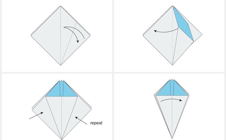 bunga origami-tutorial-lipat kertas instuctions