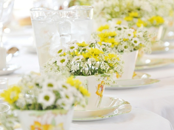 bouquet flowers wedding deco idea table