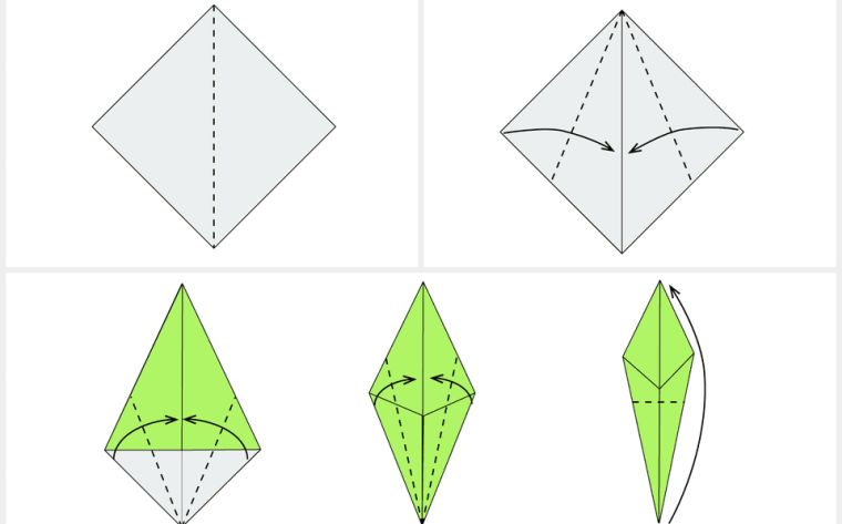 blommor-origami-lätt-tulpan-tutorial enkel