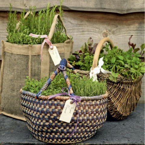 rattan basket flowers