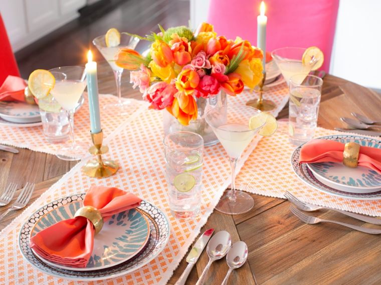 table spring deco idea flowers