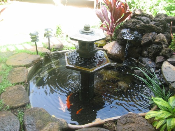 fountain garden koi basin