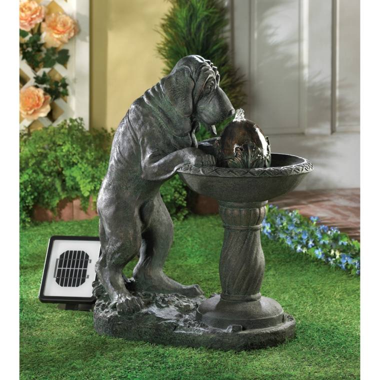 fountain stone dog deco outdoor garden