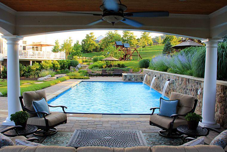 outdoor fountain modern pool