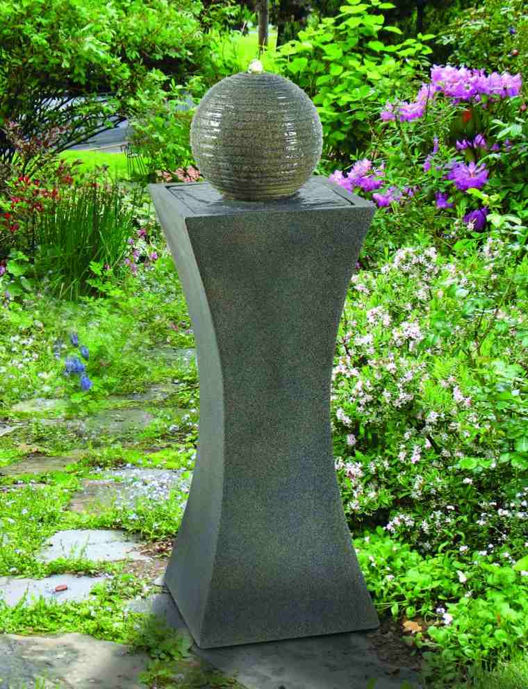 deco outdoor garden stone solid ball flowers